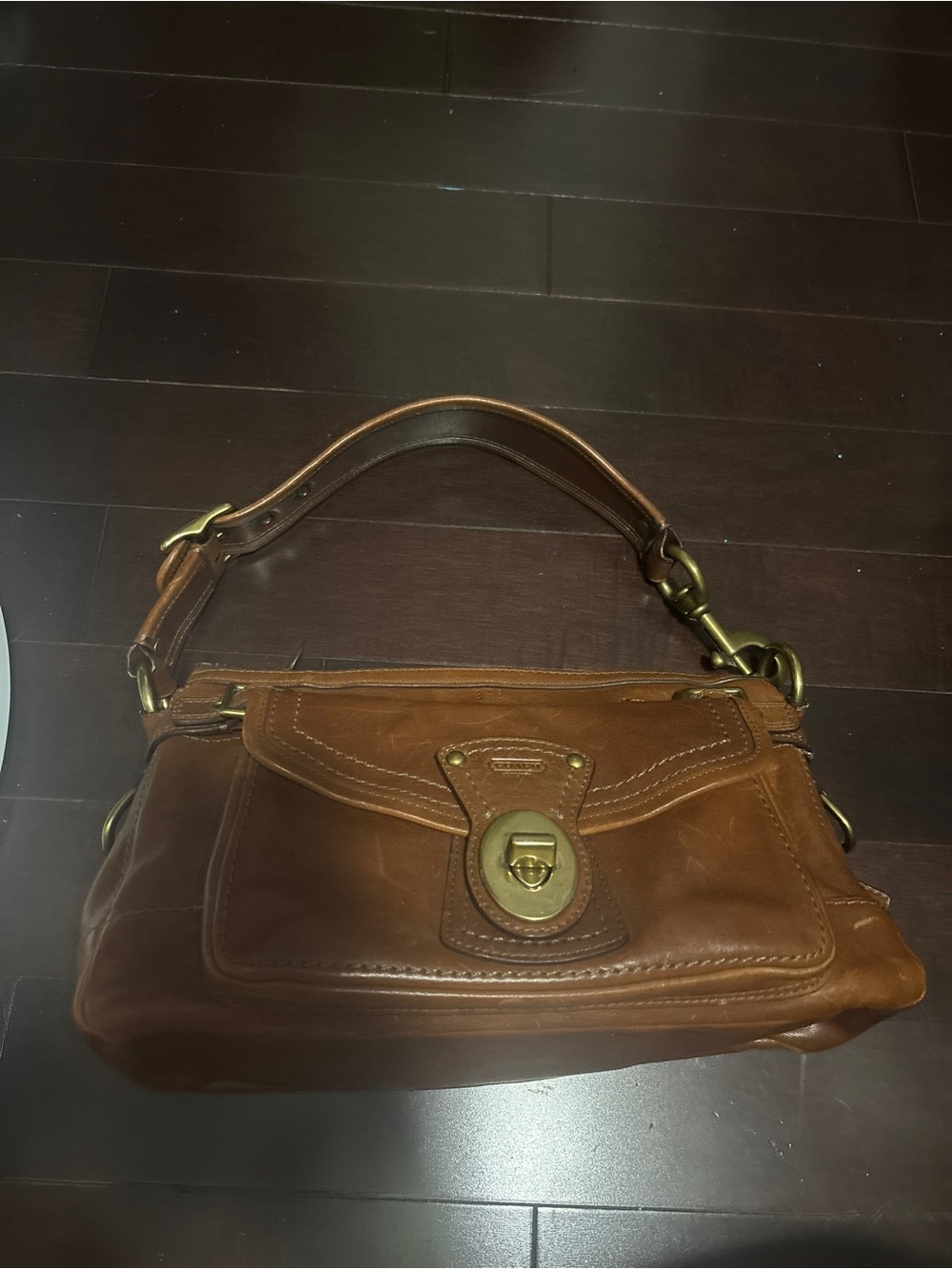 RARE 2007 65TH Anniversary Brown Leather Single Turnlock Coach Legacy